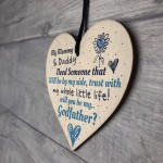 Will You Be My Godfather Heart Plaque Goddaughter Godson Gift