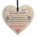 Will You Be My Godmother Heart Plaque Goddaughter Godson Gifts