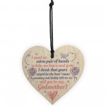 Will You Be My Godmother Heart Plaque Goddaughter Godson Gifts