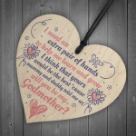 Will You Be My Godmother Heart Plaque Goddaughter Godson Gifts