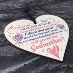 Will You Be My Godmother Heart Plaque Goddaughter Godson Gifts