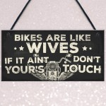 Motorbike Biker Hanging Plaque Man Cave Sign Gift Dad Grandad