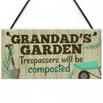 Grandad's Garden Plaque Garden Shed Summer House Sign Gifts