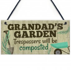 Grandad's Garden Plaque Garden Shed Summer House Sign Gifts