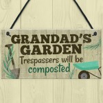 Grandad's Garden Plaque Garden Shed Summer House Sign Gifts