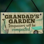 Grandad's Garden Plaque Garden Shed Summer House Sign Gifts