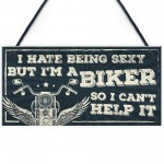 Motorbike Biker Hanging Plaque Man Cave Sign Gift For Men Dad