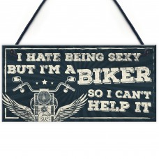 Motorbike Biker Hanging Plaque Man Cave Sign Gift For Men Dad