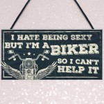 Motorbike Biker Hanging Plaque Man Cave Sign Gift For Men Dad