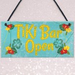Tiki Bar Open Hanging Bar Plaque Beer Cocktail Beach Sign GIFT
