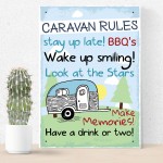 Caravan MotorHome Rules Novelty Gift Plaque Garden Sign 