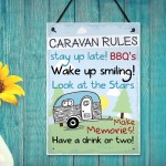 Caravan MotorHome Rules Novelty Gift Plaque Garden Sign 