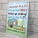 Caravan MotorHome Rules Novelty Gift Plaque Garden Sign 