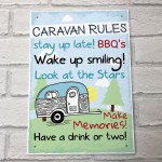 Caravan MotorHome Rules Novelty Gift Plaque Garden Sign 