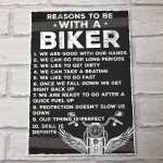 Motorbike Biker Dad Grandad Gifts Plaque Novelty Man Cave Signs