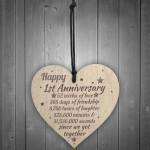 1st Wedding Anniversary Gift Wooden Heart Engagement Keepsake