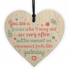 Friendship Best Friend Gift Wood Heart Plaque Birthday Thank You