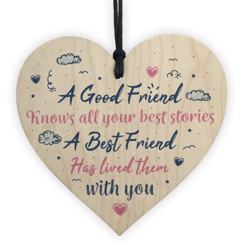 Best Friend Friendship Birthday Gift Handmade Wood Heart Plaque