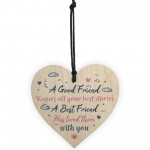Best Friend Friendship Birthday Gift Handmade Wood Heart Plaque