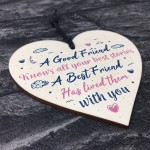 Best Friend Friendship Birthday Gift Handmade Wood Heart Plaque