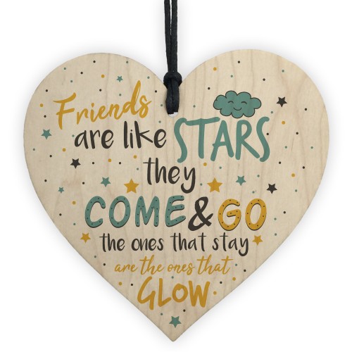 Friendship Gifts Friends Are Like Stars Wood Heart Sign Keepsake
