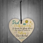 Dad Gifts For Christmas Wooden Heart Dad Daddy GIFT From Son