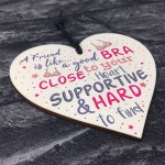 Handmade Friendship Best Friend Gift Wood Heart Thank You Plaque