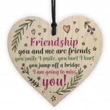 Handmade Friendship Sign Wood Heart Best Friend Thank You Gift