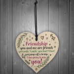 Handmade Friendship Sign Wood Heart Best Friend Thank You Gift