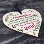 Handmade Friendship Sign Wood Heart Best Friend Thank You Gift