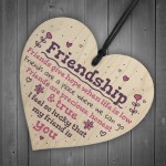 Handmade Friendship Gift Wooden Heart Plaque Birthday Thank You