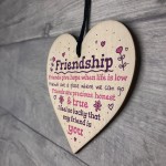 Handmade Friendship Gift Wooden Heart Plaque Birthday Thank You