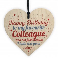 Birthday Colleague Gift Wooden Heart Friendship Sign THANK YOU