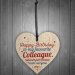 Birthday Colleague Gift Wooden Heart Friendship Sign THANK YOU
