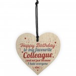 Birthday Colleague Gift Wooden Heart Friendship Sign THANK YOU