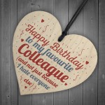 Birthday Colleague Gift Wooden Heart Friendship Sign THANK YOU