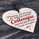 Birthday Colleague Gift Wooden Heart Friendship Sign THANK YOU