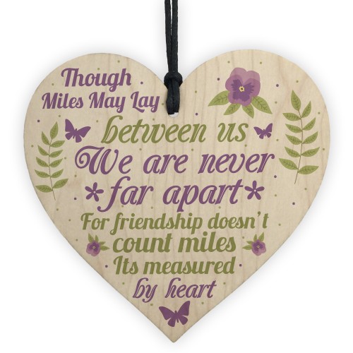 Never Apart Friendship Gift For Women Girls Wood Heart FRIEND