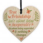 True Friendship Gift Best Friend Sign Handmade Wood Heart Plaque