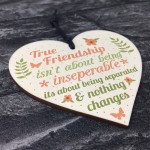 True Friendship Gift Best Friend Sign Handmade Wood Heart Plaque