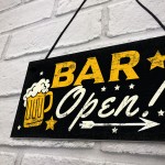 BAR OPEN Sign Beer Vodka Plaque Garden Shed Pub Man Cave Sign 