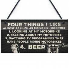 Man Cave Motorbike Biker Dad Gift Hanging Plaque Sign Garage 