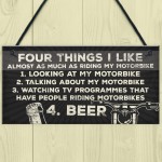 Man Cave Motorbike Biker Dad Gift Hanging Plaque Sign Garage 