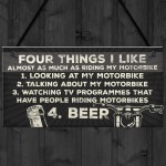 Man Cave Motorbike Biker Dad Gift Hanging Plaque Sign Garage 