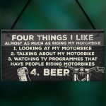 Man Cave Motorbike Biker Dad Gift Hanging Plaque Sign Garage 