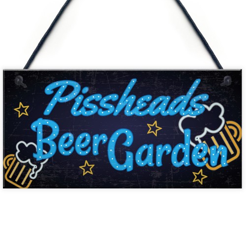 Beer Garden BAR Sign Funny Garden Shed Plaque Pub Man Cave Sign