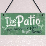 Funny Garden Patio Sign Alcohol Hanging Plaque Door Shed Gift