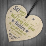 Funny 50th Birthday Gift Wooden Heart 50 For Dad Mum Sister