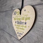 Funny 50th Birthday Gift Wooden Heart 50 For Dad Mum Sister