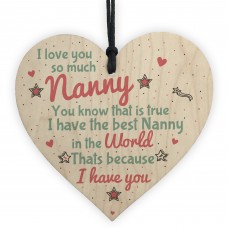 Gifts for Nanny Nan Granny Grandma Wooden Heart Birthday Xmas 